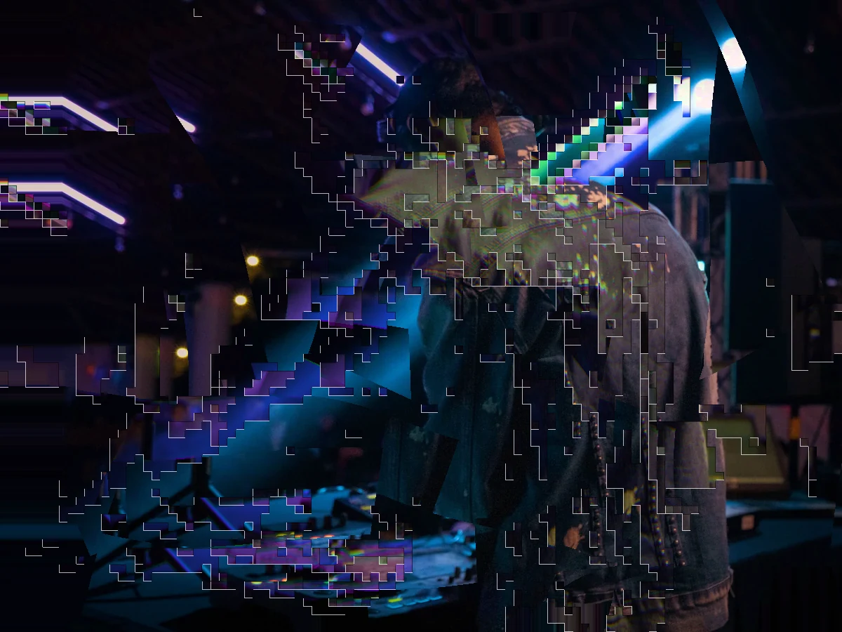 The DJ photograph transformed by Glitch Cuts and Bismuth together